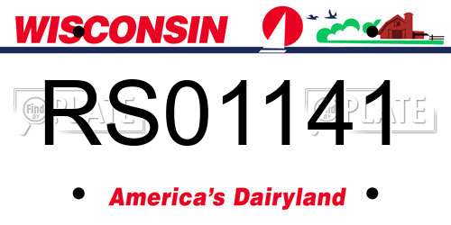 RS01141 Wisconsin License Plate