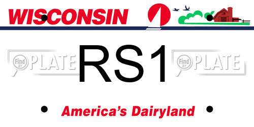 RS1 Wisconsin License Plate