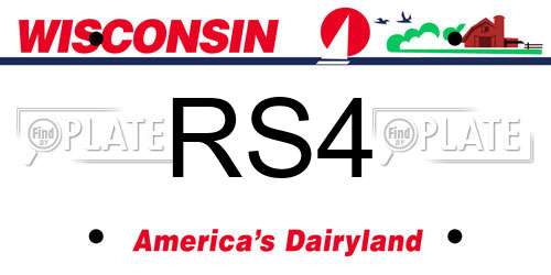 RS4 Wisconsin License Plate