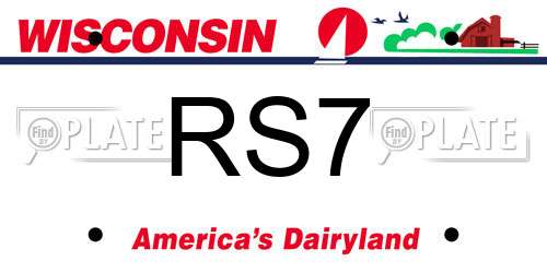 RS7 Wisconsin License Plate