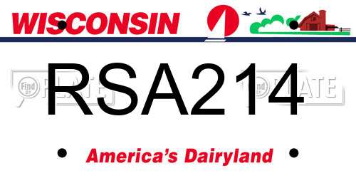 RSA214 Wisconsin License Plate