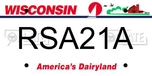 RSA21A Wisconsin License Plate