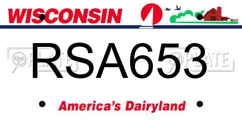 RSA653 Wisconsin License Plate