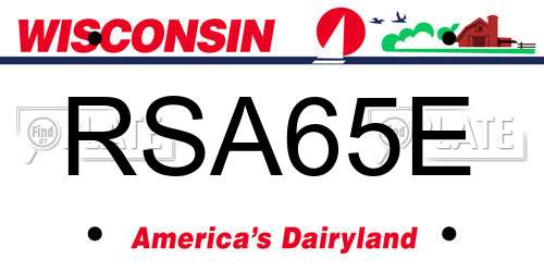 RSA65E Wisconsin License Plate