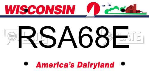 RSA68E Wisconsin License Plate