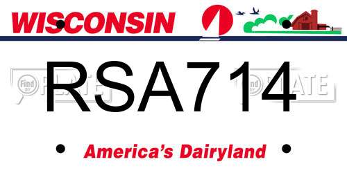 RSA714 Wisconsin License Plate