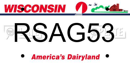 RSAG53 Wisconsin License Plate