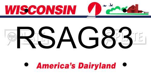 RSAG83 Wisconsin License Plate