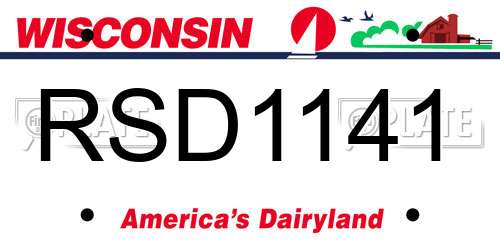 RSD1141 Wisconsin License Plate