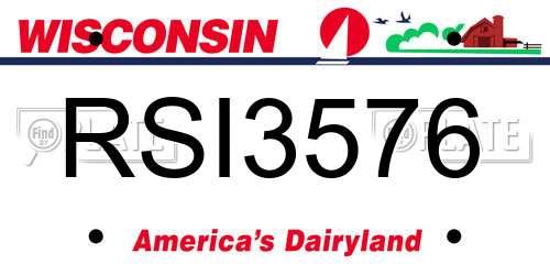RSI3576 Wisconsin License Plate
