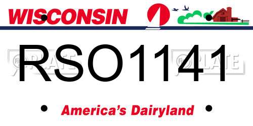 RSO1141 Wisconsin License Plate