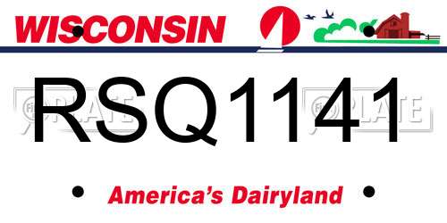 RSQ1141 Wisconsin License Plate