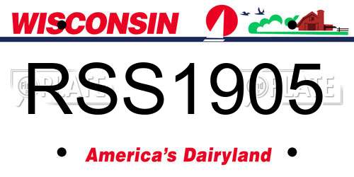 RSS1905 Wisconsin License Plate