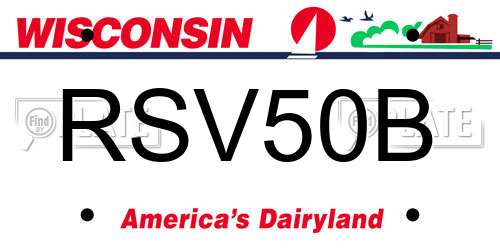 RSV50B Wisconsin License Plate