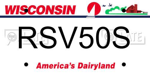 RSV50S Wisconsin License Plate