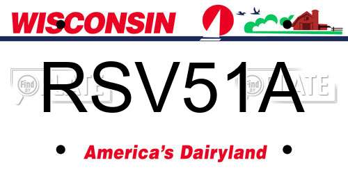 RSV51A Wisconsin License Plate