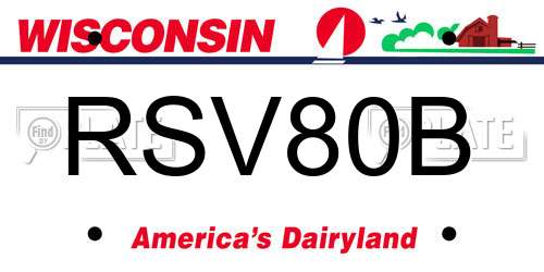 RSV80B Wisconsin License Plate