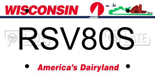 RSV80S Wisconsin License Plate