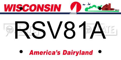RSV81A Wisconsin License Plate