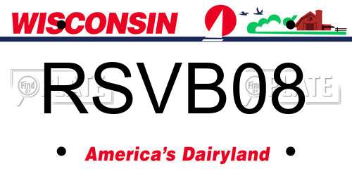 RSVB08 Wisconsin License Plate