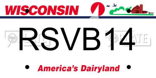 RSVB14 Wisconsin License Plate