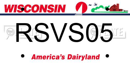 RSVS05 Wisconsin License Plate