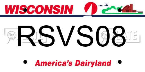 RSVS08 Wisconsin License Plate