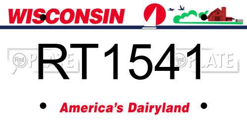 RT1541 Wisconsin License Plate