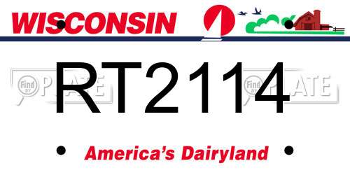 RT2114 Wisconsin License Plate