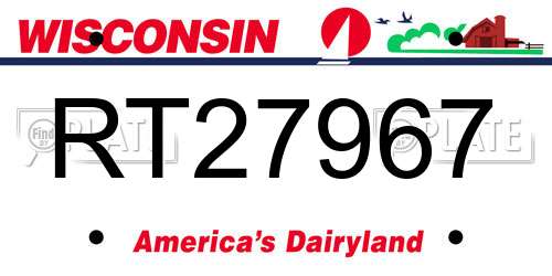 RT27967 Wisconsin License Plate
