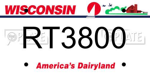RT3800 Wisconsin License Plate