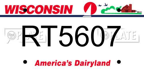 RT5607 Wisconsin License Plate