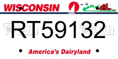 RT59132 Wisconsin License Plate