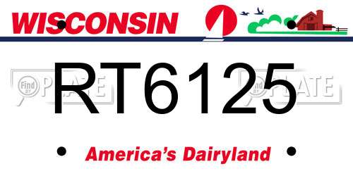 RT6125 Wisconsin License Plate