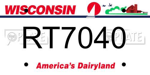 RT7040 Wisconsin License Plate