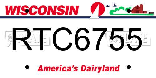 RTC6755 Wisconsin License Plate