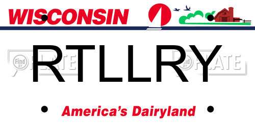 RTLLRY Wisconsin License Plate