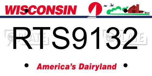 RTS9132 Wisconsin License Plate
