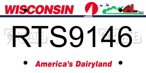 RTS9146 Wisconsin License Plate