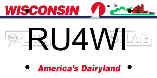 RU4WI Wisconsin License Plate