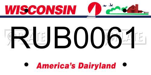 RUB0061 Wisconsin License Plate