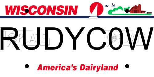 RUDYC0W Wisconsin License Plate