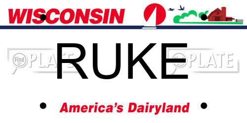 RUKE Wisconsin License Plate