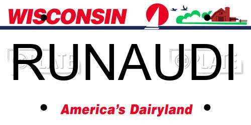 RUNAUDI Wisconsin License Plate