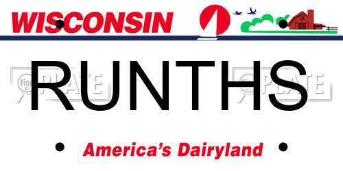 RUNTHS Wisconsin License Plate