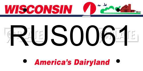 RUS0061 Wisconsin License Plate