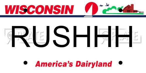 RUSHHH Wisconsin License Plate