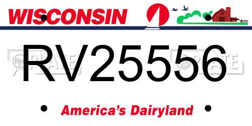 RV25556 Wisconsin License Plate
