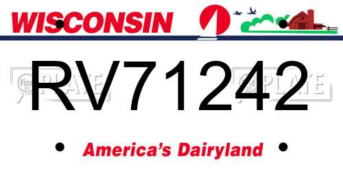 RV71242 Wisconsin License Plate