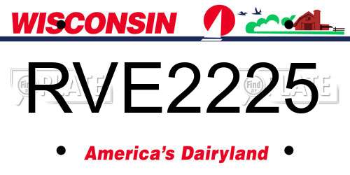 RVE2225 Wisconsin License Plate